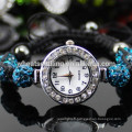 Vente en gros White Crystal Shamballa bling bling montre bracelet